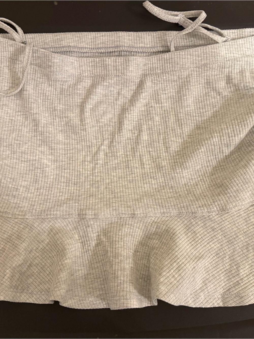 Light Gray Ribbed Ruffle Cami Top - Picture 2 of 3